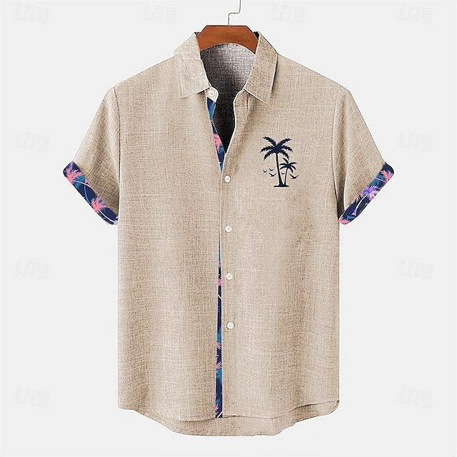 Ocean Fish Pattern Lapel Loose Casual Short Sleeve