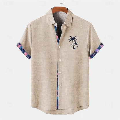 Ocean Fish Pattern Lapel Loose Casual Short Sleeve