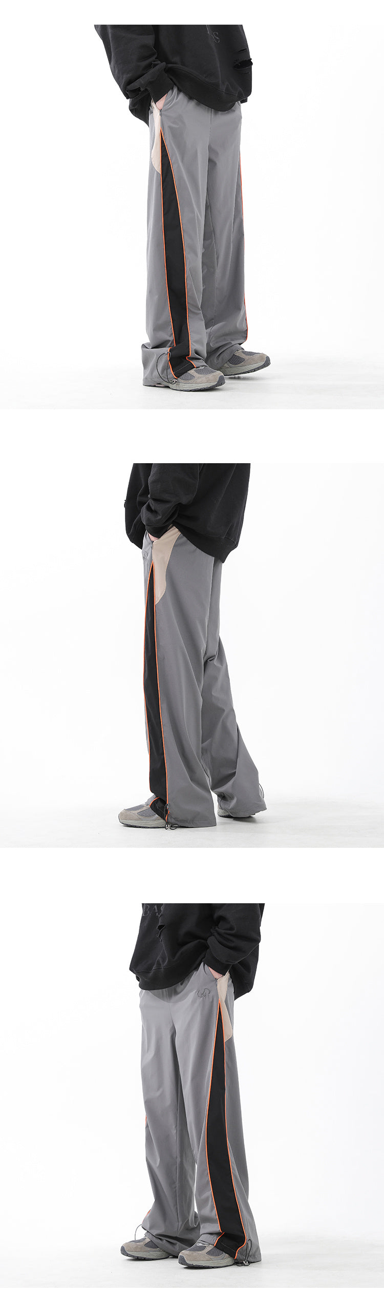 American side striped school uniform pants for men's spring and autumn