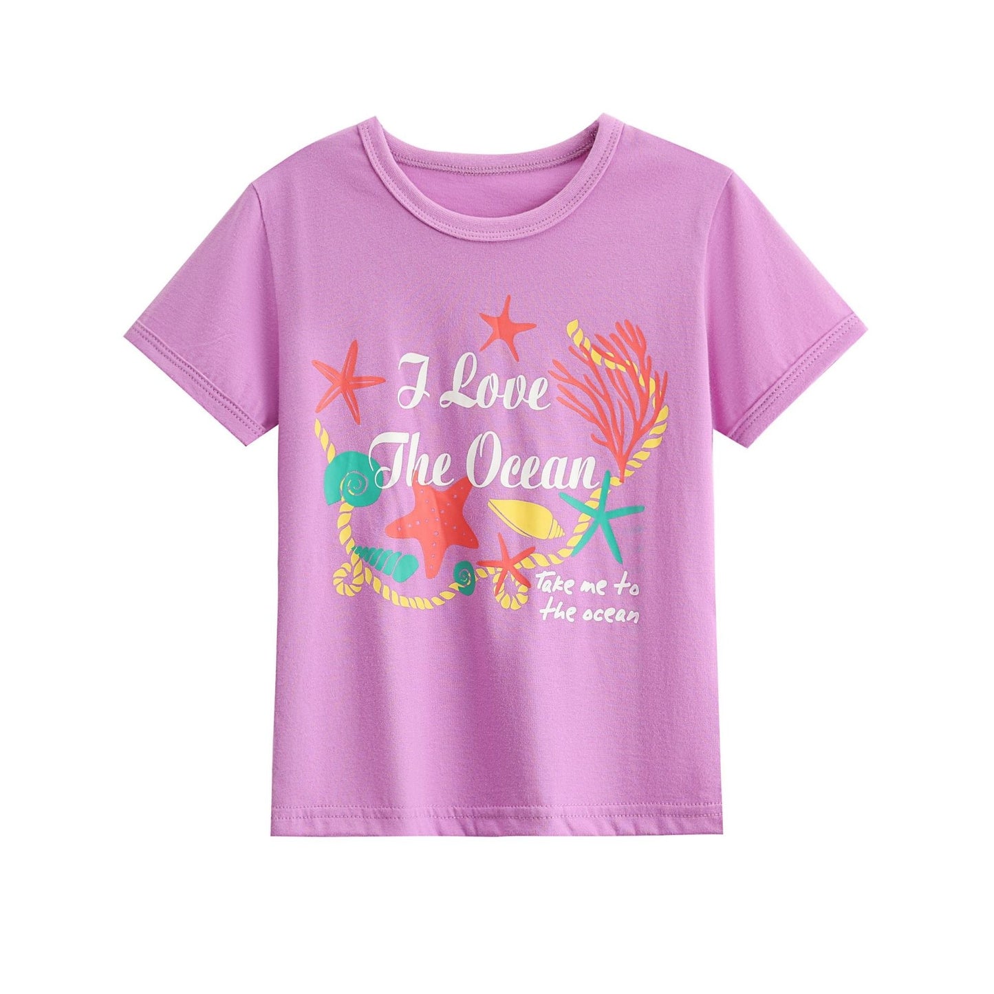 Western Style Class A Pure Cotton Summer New Girls' Short Sleeve