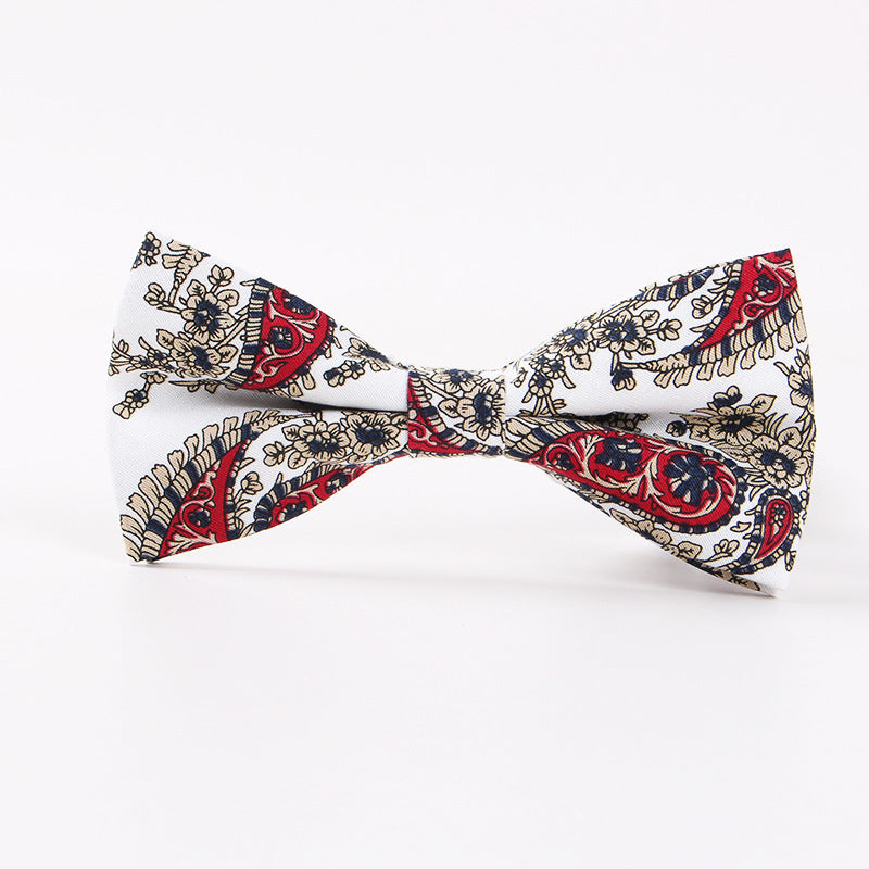 New Printed Men's Business Casual Bow Tie Cotton