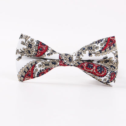 New Printed Men's Business Casual Bow Tie Cotton