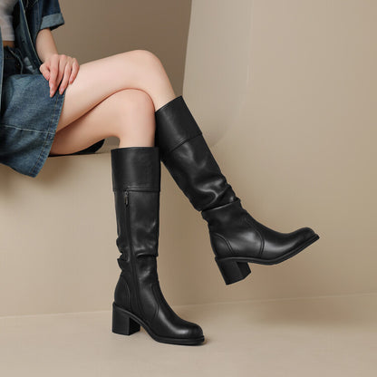 Thick Mid-heel High-top Below The Knee Women's Knight Warm Boots