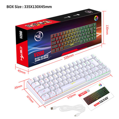 V200 Wired 68-key Mechanical Feeling Membrane Gaming Keyboard