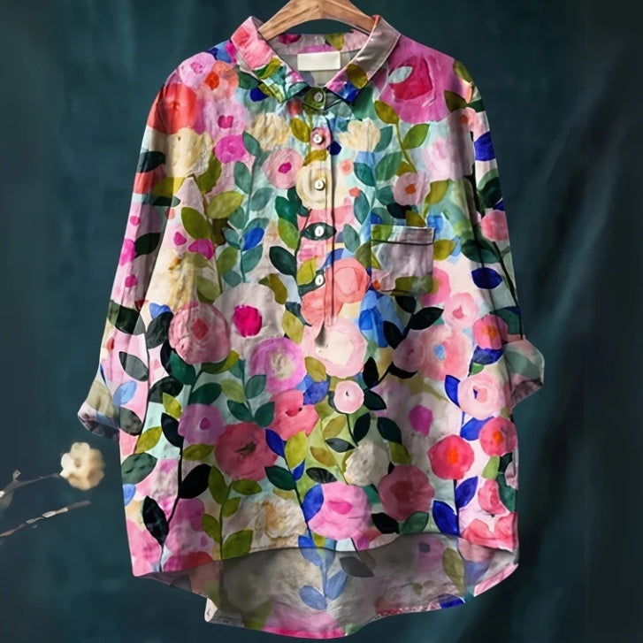 Summer New Loose Casual Single-breasted Women's Shirt Top