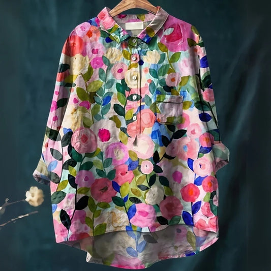 Summer New Loose Casual Single-breasted Women's Shirt Top