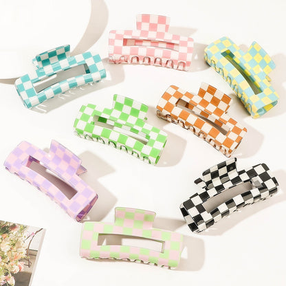 Checkerboard Square Acrylic Hairpin