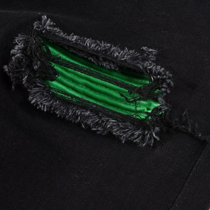 American Street Washing Process Green Patch Jeans