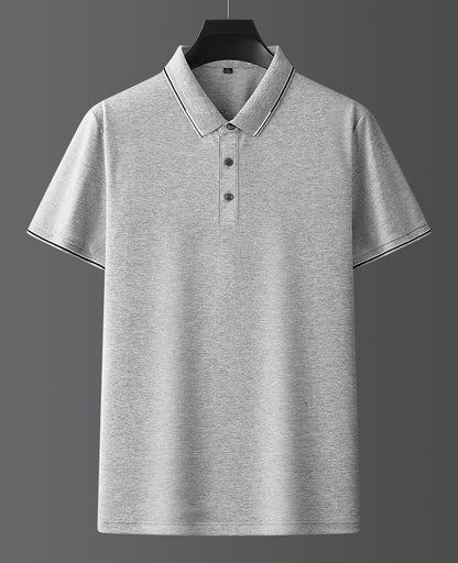 Pure Color Mulberry Silk Men's Short Sleeve