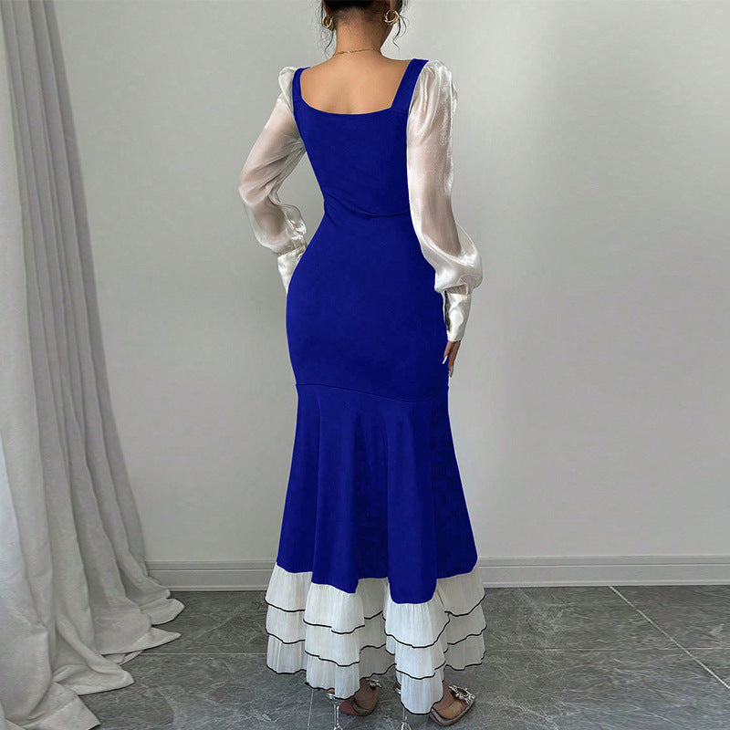 Women's Versatile European And American Style Slim Fit Long Sleeved Dress