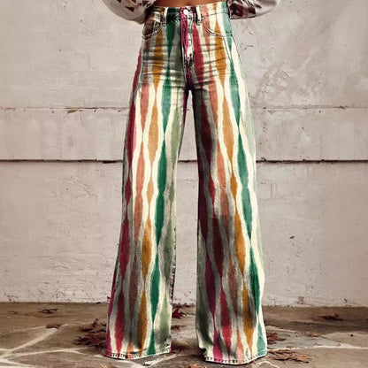 New 3D Thermal Transfer Speaker Simulation Denim Trousers Loose Pants All-matching