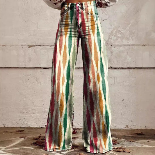 New 3D Thermal Transfer Speaker Simulation Denim Trousers Loose Pants All-matching