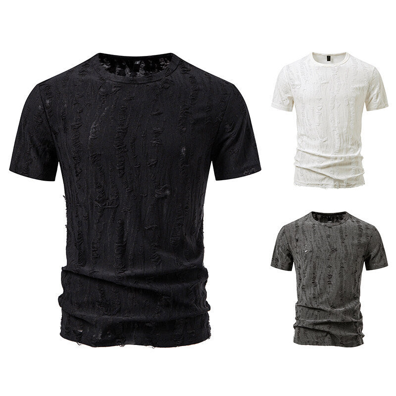 Simple Half Sleeve Men's Tops Loose