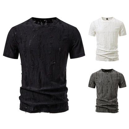Simple Half Sleeve Men's Tops Loose