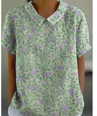 Women's Casual V-neck Printed Short Sleeves