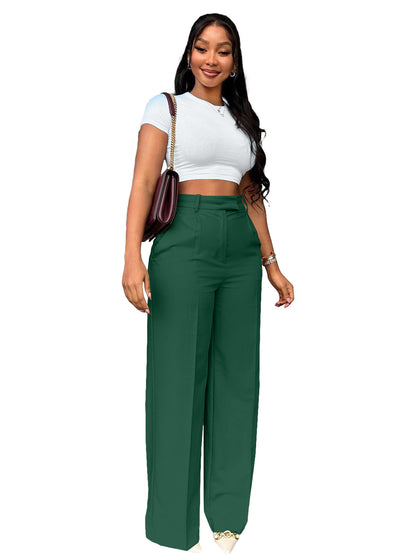 Women's High Waist Straight-leg Wide-leg Pants