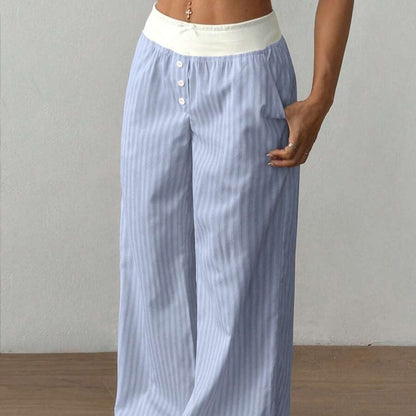 Casual Loose Striped Wide-leg Casual Pants