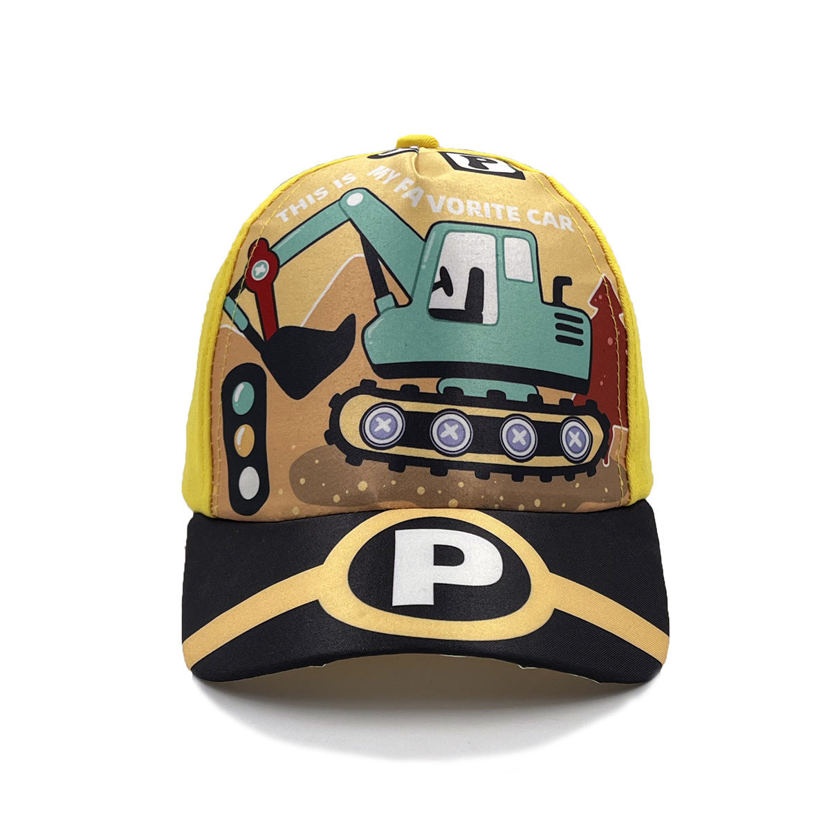 Cartoon Children's Baseball Cap For Engineering Vehicle Excavator