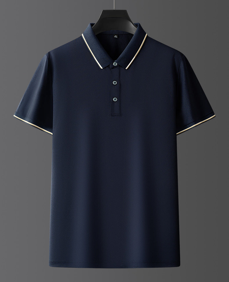 Pure Color Mulberry Silk Men's Short Sleeve