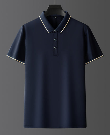 Pure Color Mulberry Silk Men's Short Sleeve