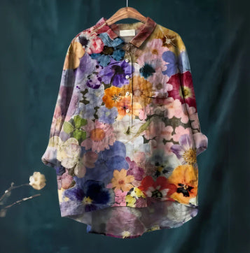 Summer New Loose Casual Single-breasted Women's Shirt Top