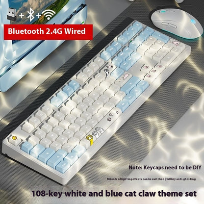 Office Game Wireless Bluetooth Three-model Mechanical Keyboard