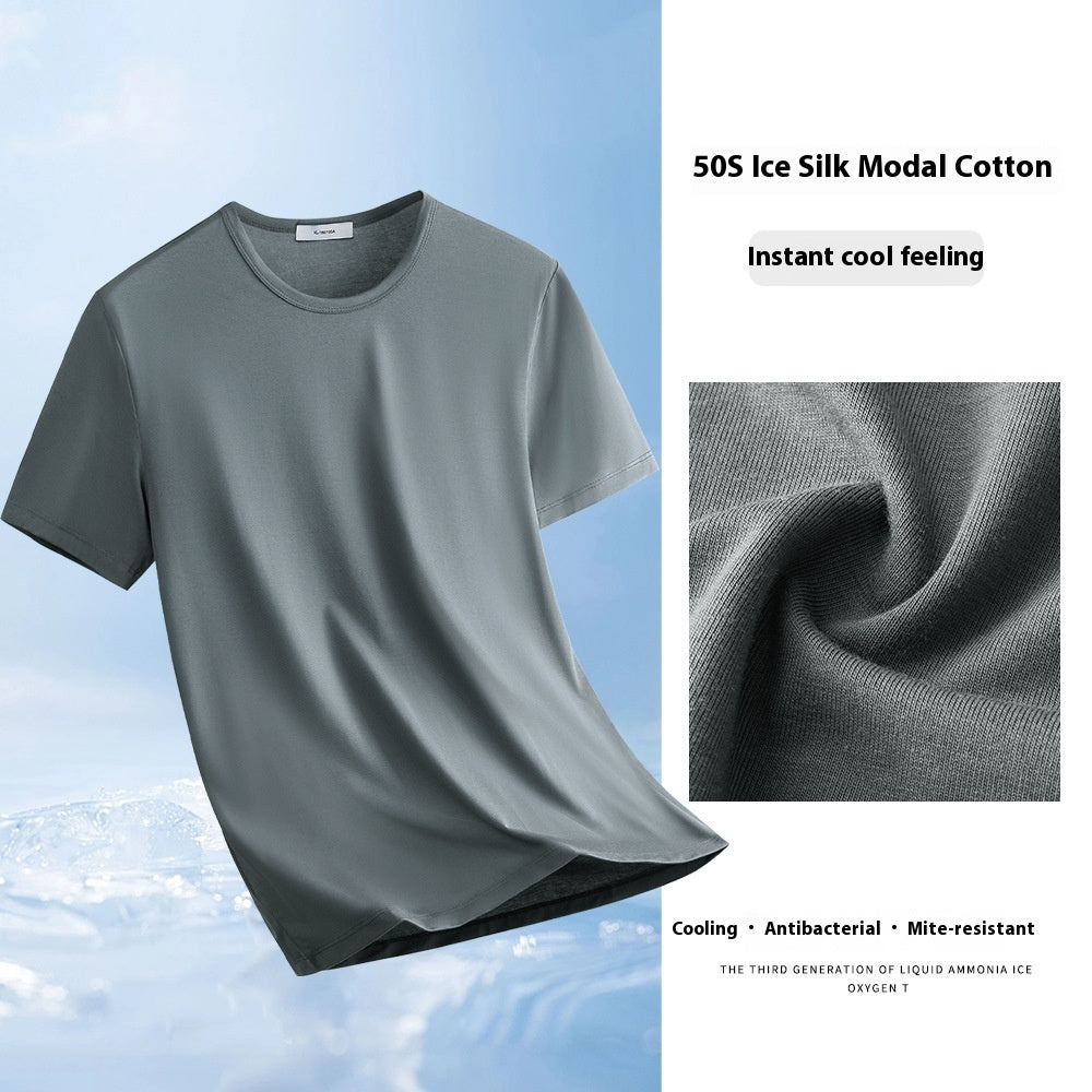Ice Silk New Upgrade Modal Short-sleeved T-shirt Men