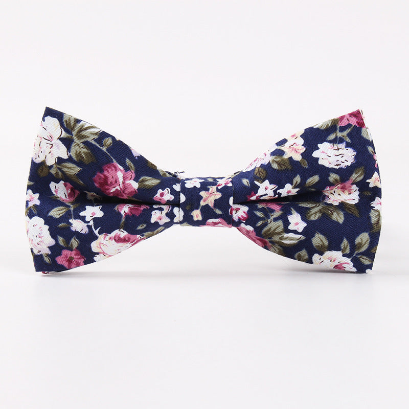 New Printed Men's Business Casual Bow Tie Cotton