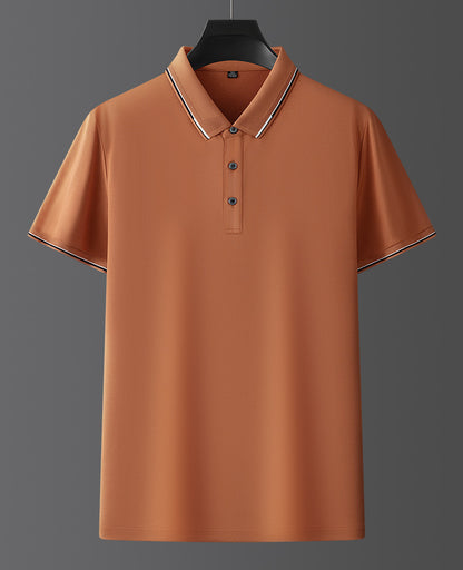 Pure Color Mulberry Silk Men's Short Sleeve
