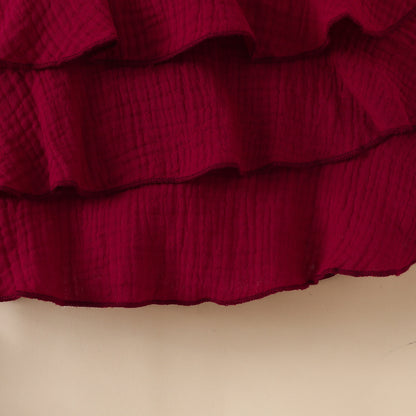 European And American Baby Girl Bow Cake Dress Fashion Patchwork Ruffled Sleeveless Fashion Dress