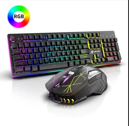 Fashionable Lighting Wireless Keyboard And Mouse Set