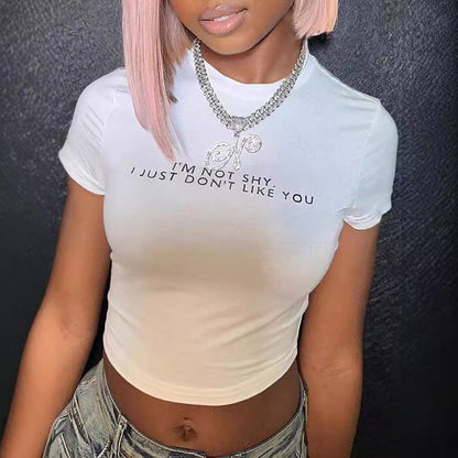 Women's Irregular Slim-fit Cropped Fashion Long Sleeve T-shirt Top