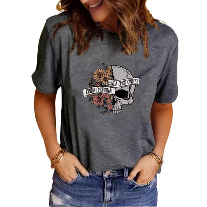 Summer Women's Graphic Print Crew Neck Short-sleeved T-shirt