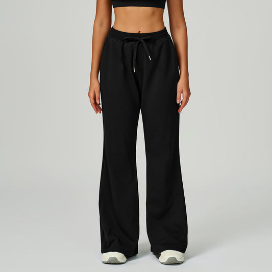 Drawstring Pocket Straight Casual Trousers Versatile Sports Pants Women