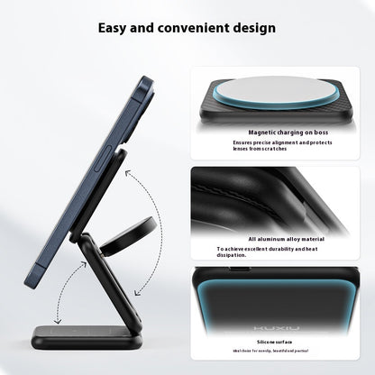 Carbon Fiber Three-in-one Magnetic Wireless Charger