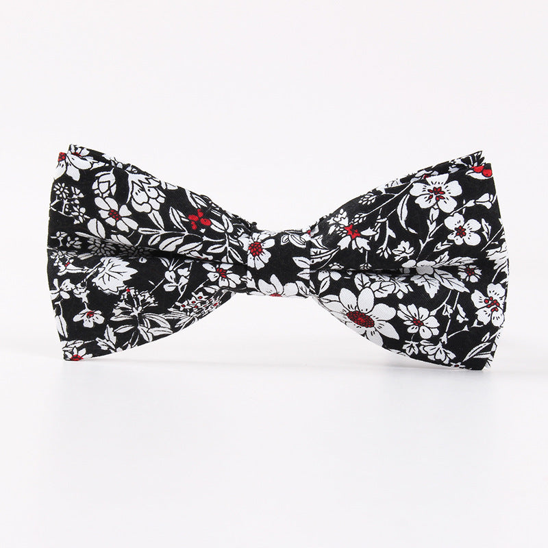 New Printed Men's Business Casual Bow Tie Cotton