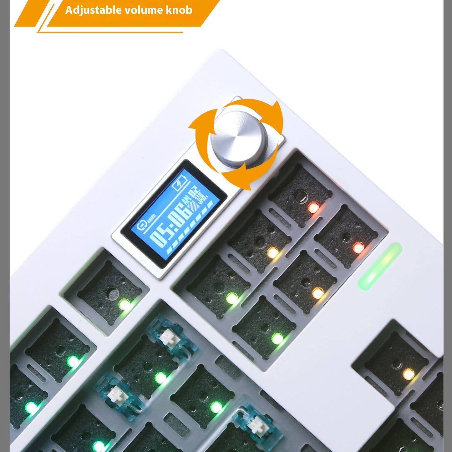 DIY Mechanical Keyboard Kit With Knob Supports Hot Swap RGB Backlight