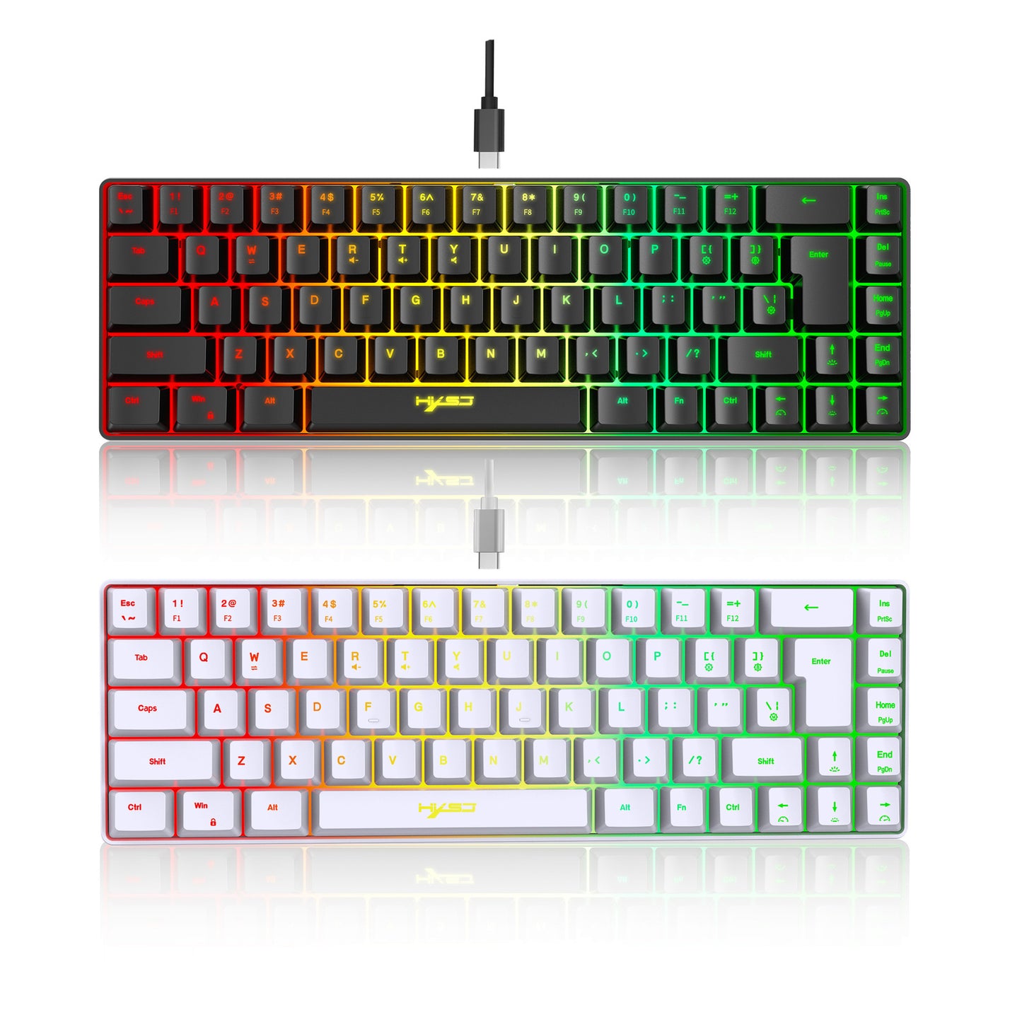 V200 Wired 68-key Mechanical Feeling Membrane Gaming Keyboard