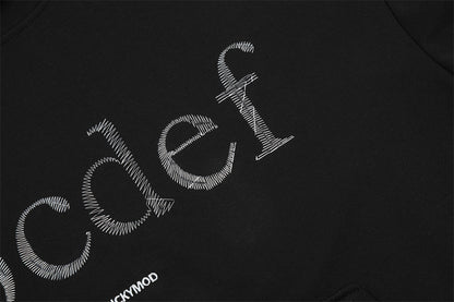 English Embroidered Letters Loose Hooded Men