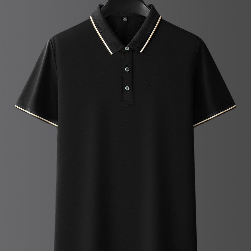 Pure Color Mulberry Silk Men's Short Sleeve