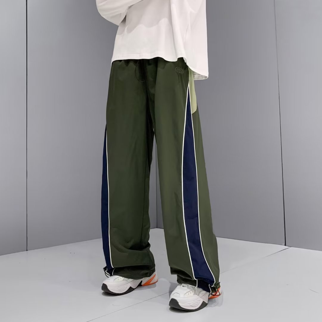 American side striped school uniform pants for men's spring and autumn
