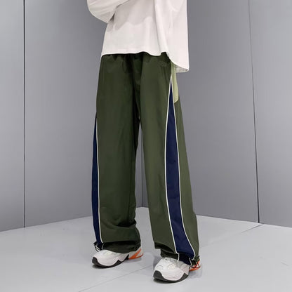 American side striped school uniform pants for men's spring and autumn