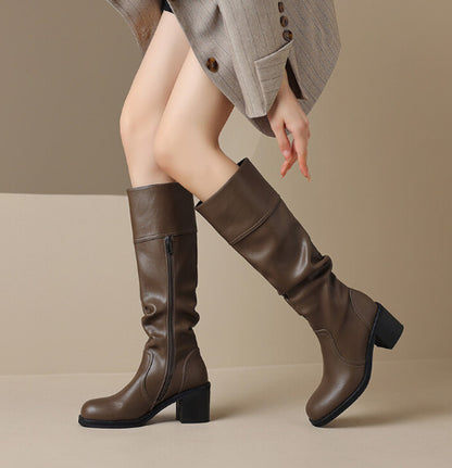 Thick Mid-heel High-top Below The Knee Women's Knight Warm Boots