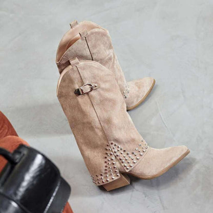 Spring And Autumn Pointed Knight Boots Women